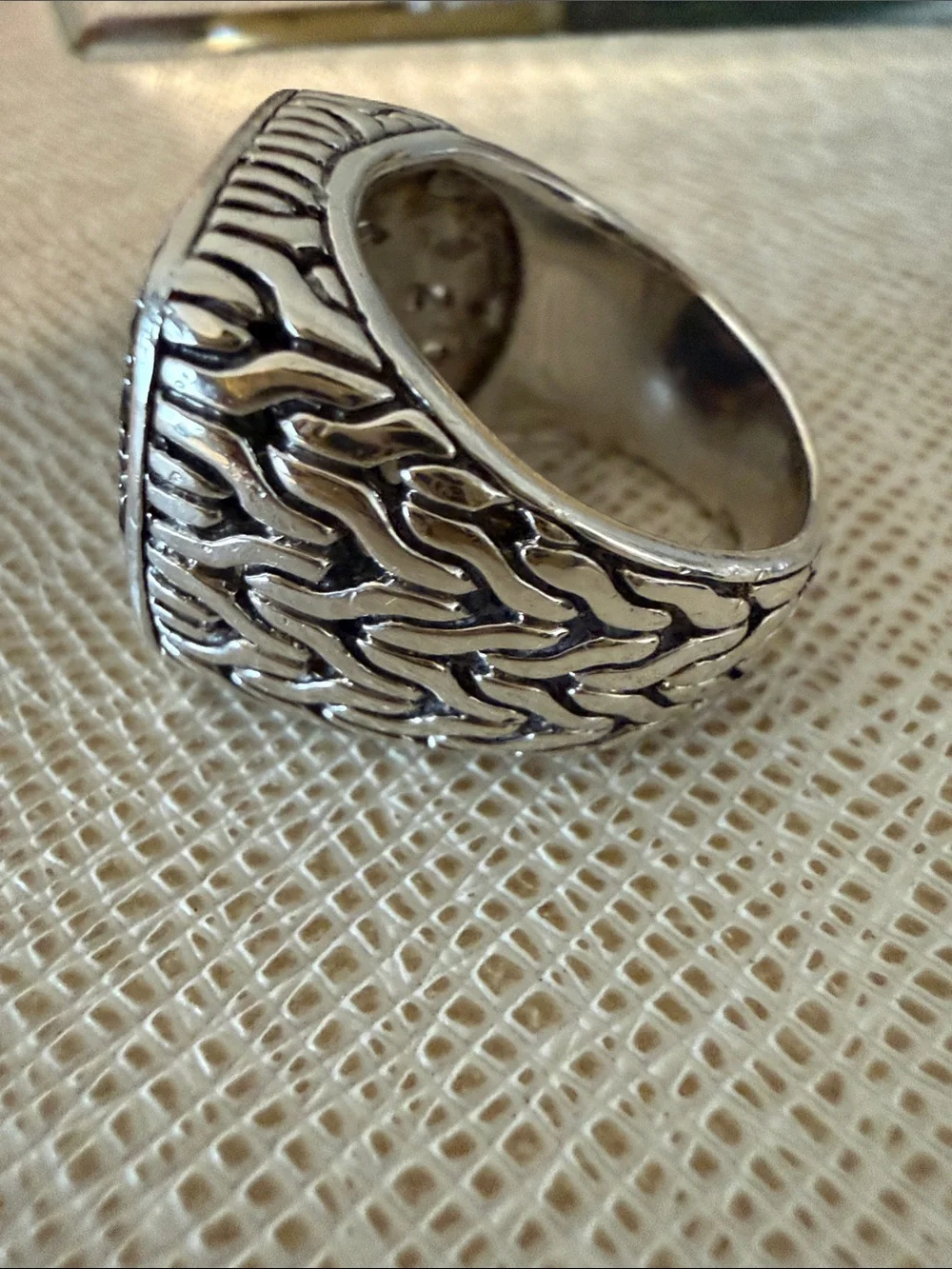 John Hardy Men’s Black Sapphire Sterling Silver Signet Ring